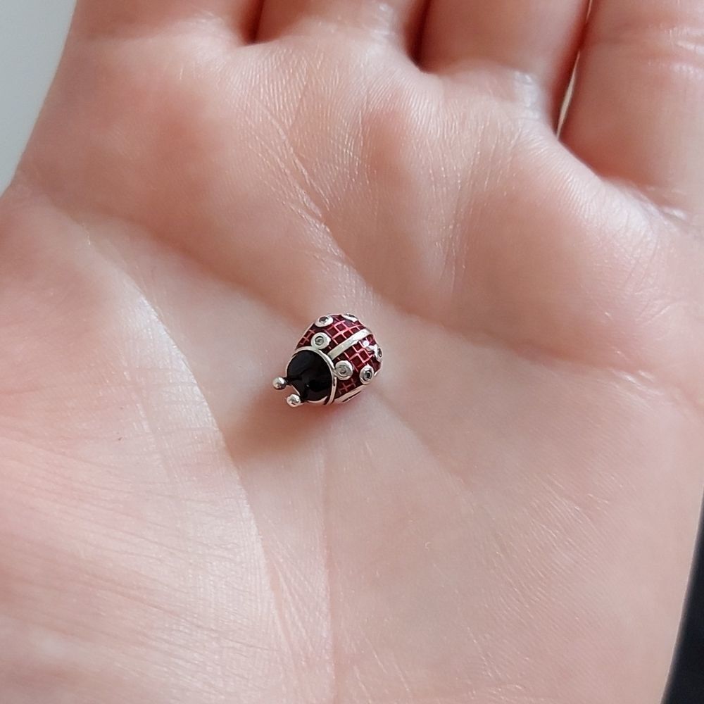 925 Sterling Silver Ladybug Charm - Picture 4 of 5